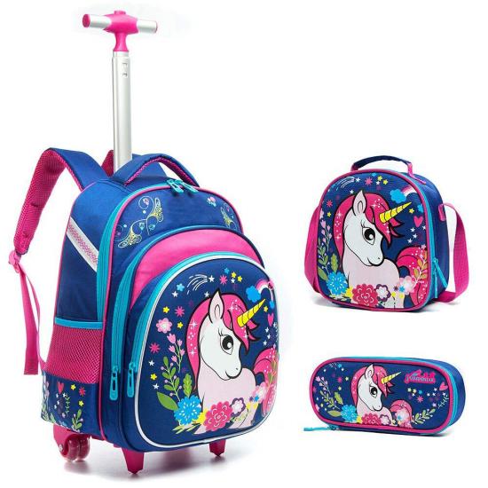 New Unicorn School Large Backpack Insulated Lunch Bags Pencil Case for Girls LOT 
