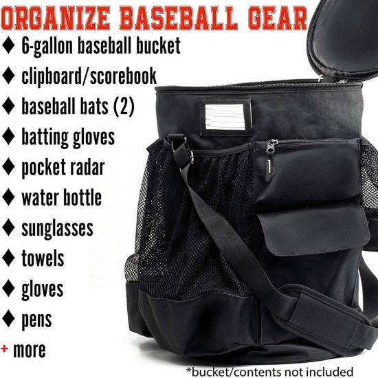 Hot Sell Custom Baseball Bucket Bag Baseball Bucket Cover Organizer