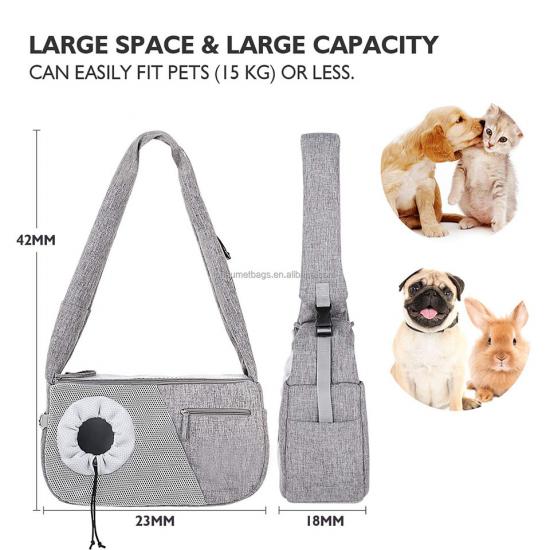 Breathable pet sling bag with Adjustable Shoulder Strap