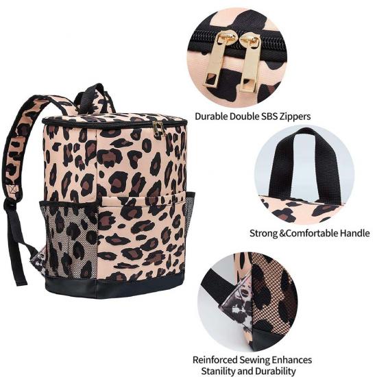 Women Leopard Leak Proof Backpack Cooler Bags