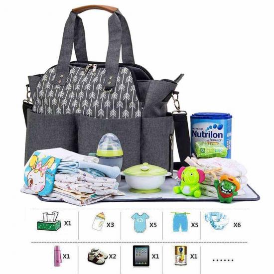 Diaper Bag with USB, Anti-Theft, Water Resistant, Collapsible