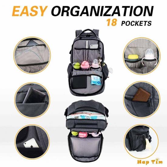 Stylish & Durable Diaper Bag with Pockets-Changing Pad