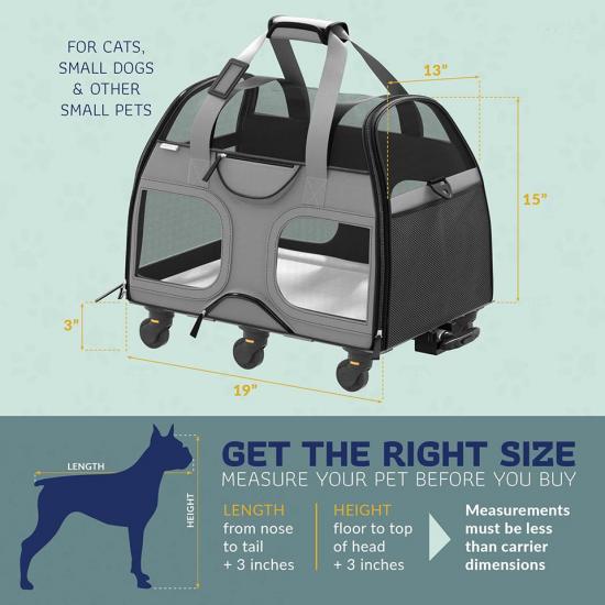 Multi-functional Outdoor Rolling Pet Carrier Bag