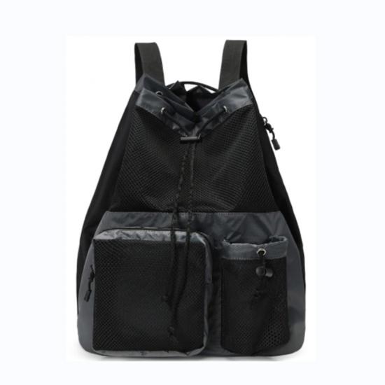 Mesh Drawstring Backpack with Shoe Compartment