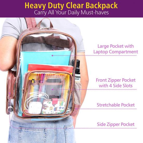 Transparent PVC Backpack for Girl