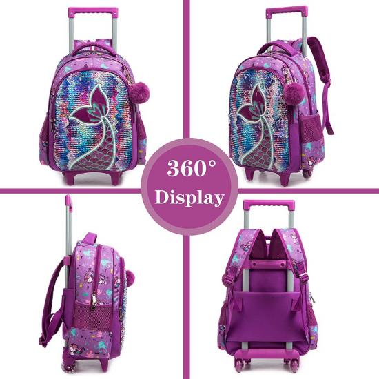3 in 1 Rolling Backpack for Girls