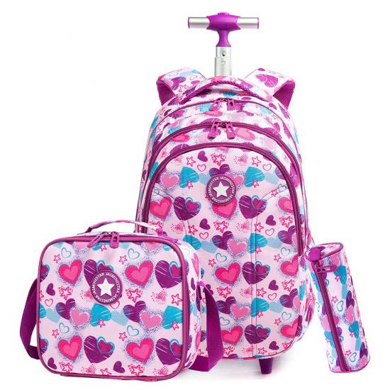 3 in 1 Rolling Backpack for Girls