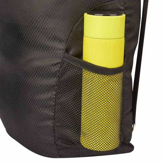 Cinch Sports Shopping Travel Drawstring Bag with Water Bottle Pocket