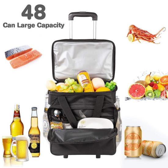 Soft Portable Leak-Proof Trolley Bag with Extendable Handle
