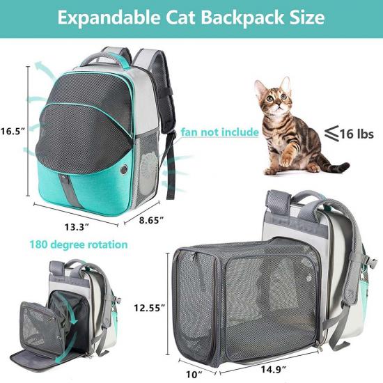 Dog Cat Backpack Expandable Durable Breathable Mesh