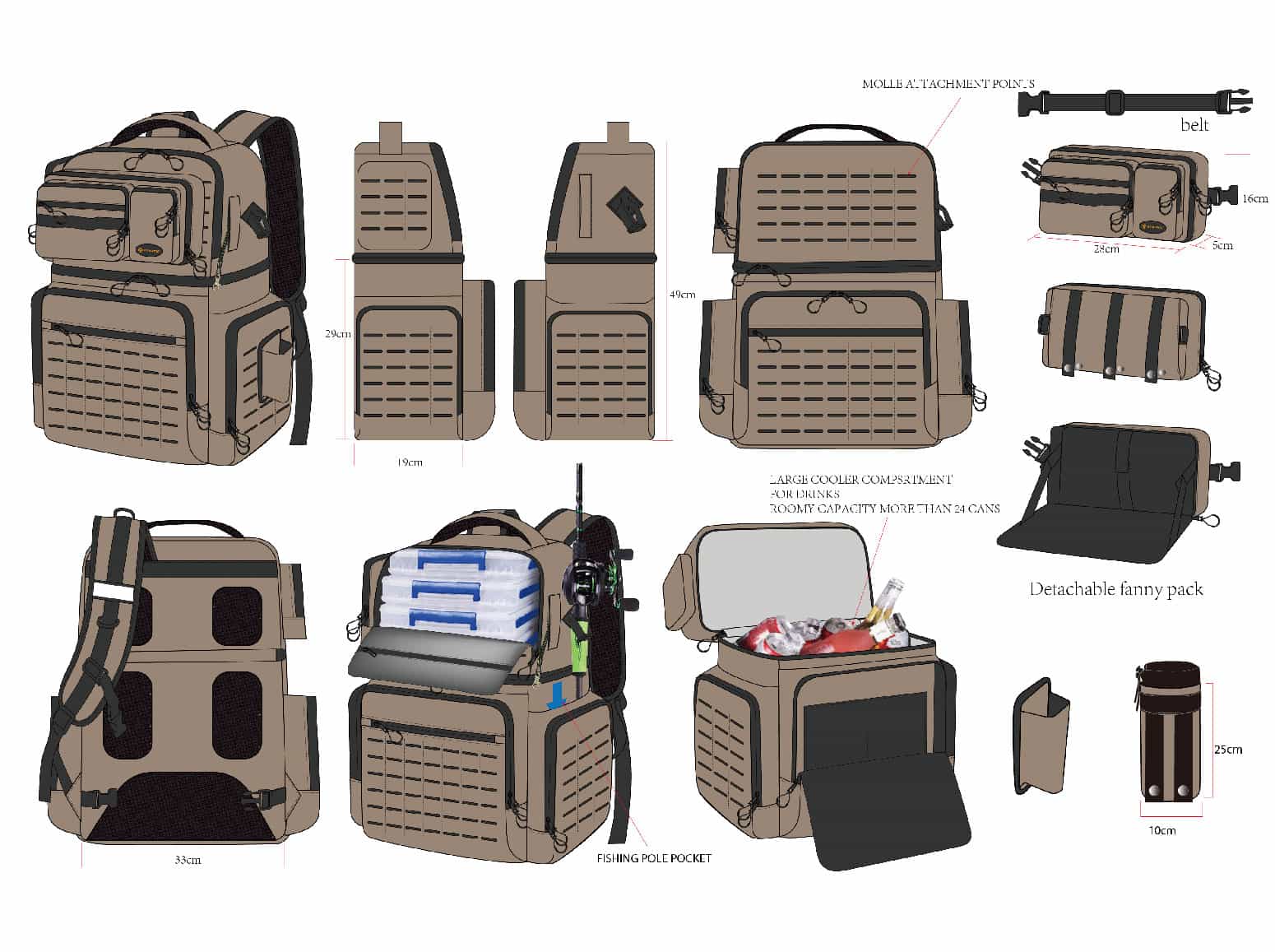 New Design Fishing Backpack！