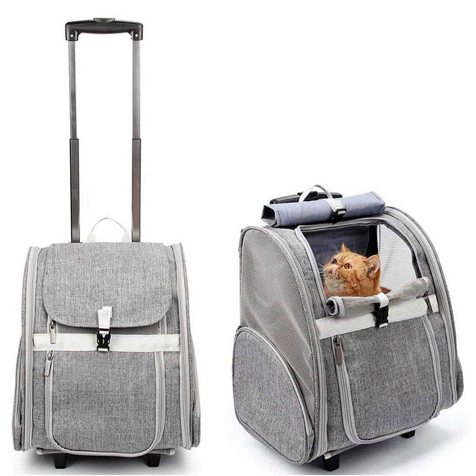 Safe and Practical Pet Trolley Backpack!